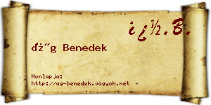 Ág Benedek névjegykártya